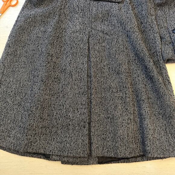 Guess Wool Blend Pea Coat Military Black and White Pleated Knee Length Large - Picture 13 of 16